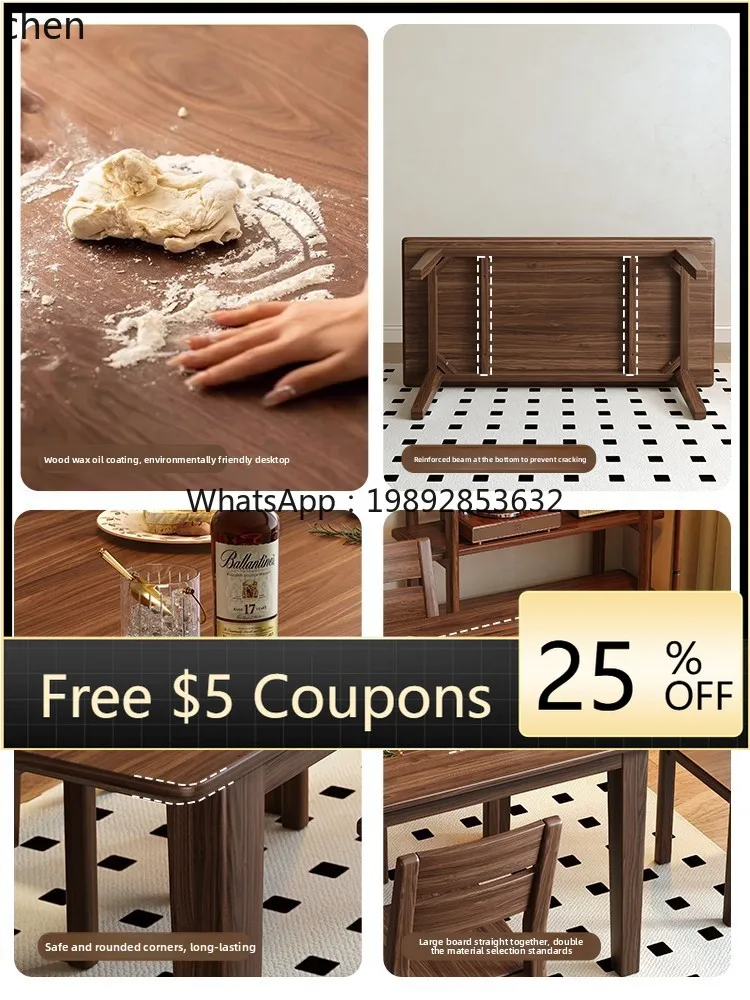 

dining table all solid wood rectangular eating tea table dining integrated living room decoration