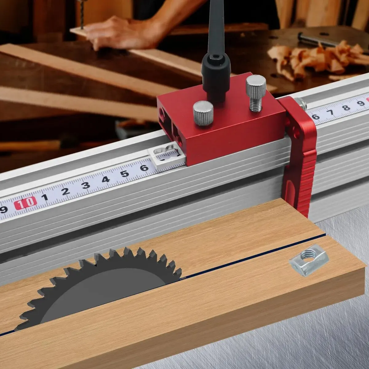 Adjustable Fence Flip Stop - Miter Track Stop Alloy Steel T Slot Stop Accurate Length Limit Device Woodworking Tool