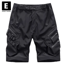 Schwarz Shorts Männer Techwear Tasche Fracht Kurzen Hosen Sommer Streetwear Harajuku Shorts Männlichen Taktische Funktion Shorts