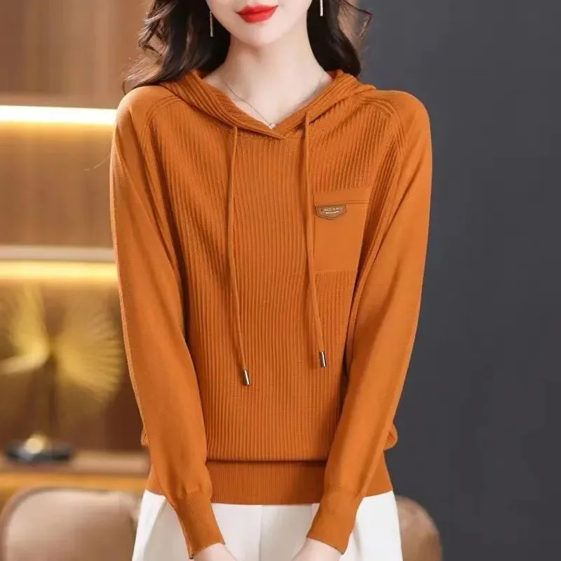 

Women's Pullover Hoodie Loose Age-reducing Sweater Long-sleeved Versatile Top