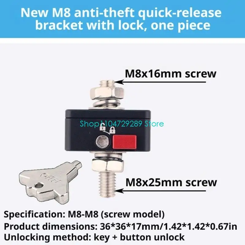 D8KE 2 Pieces Aluminum Led Light Bracket for Motorcycle Car Truck Security Lock 8Mm