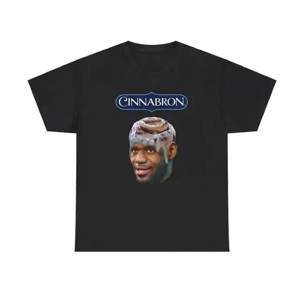 Camiseta Cinnabron Lebron James Meme, camiseta divertida, camiseta unisex, camiseta Slam Cover, camiseta deportiva unisex, ropa de calle de baloncesto retro vintage, camiseta de baloncesto, camiseta de baloncesto