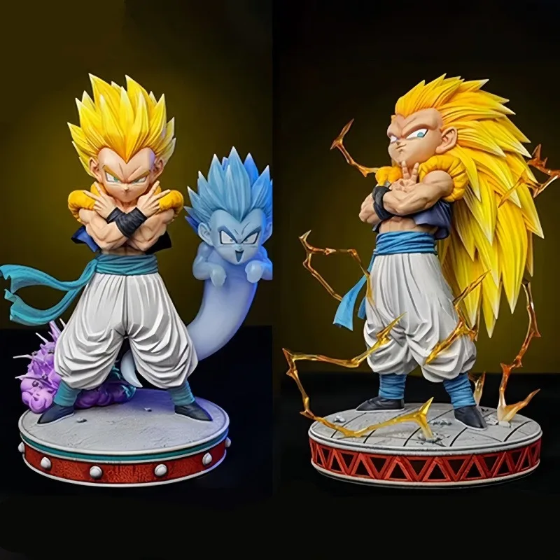 

Dragon Ball Z Gotenks SSJ3 Кукла Super Saiyan 3 Gotenks Фигурка 25 см Статуя из ПВХ Коллекционная модель Игрушечная фигурка руки