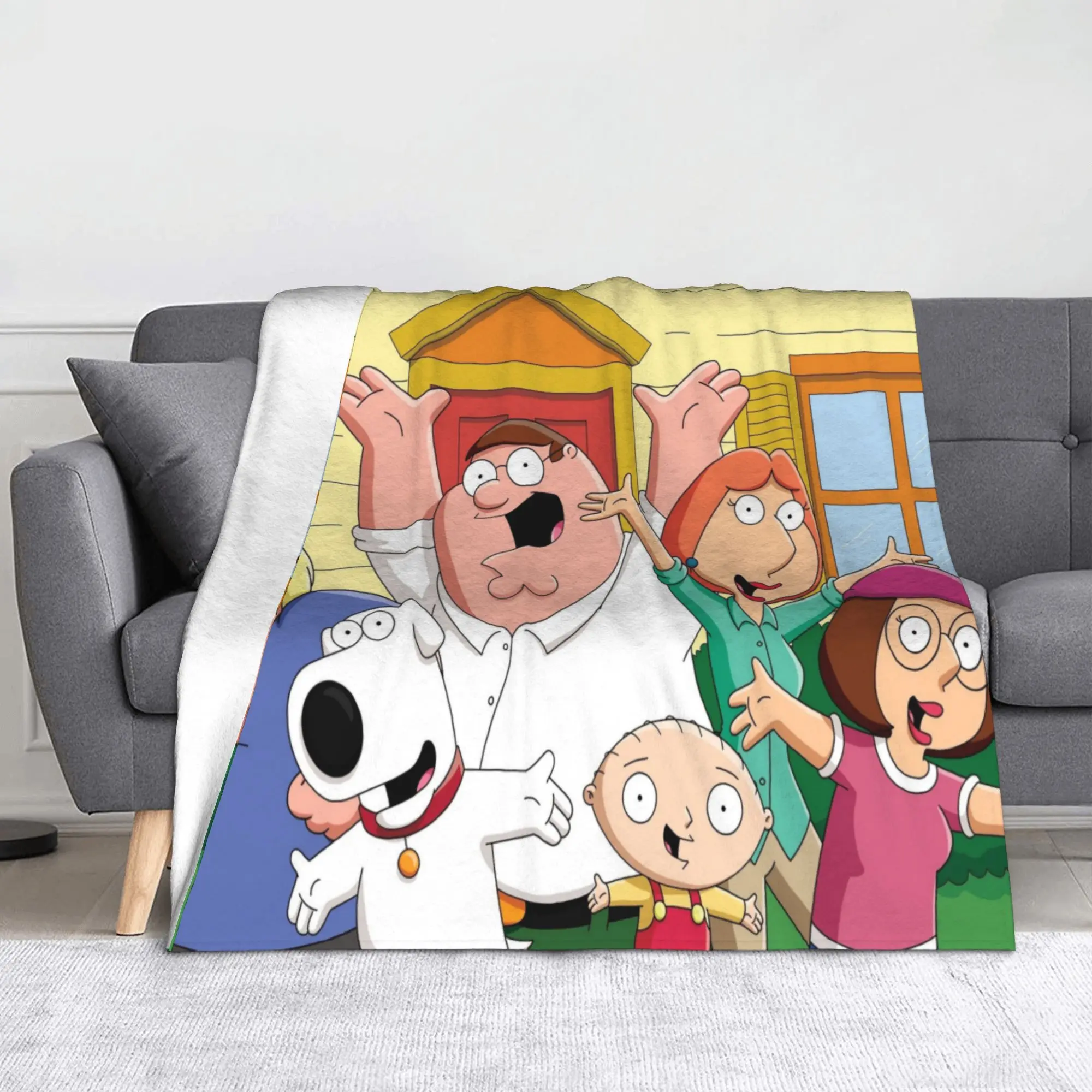 Familys Guys Anime Blankets Fleece Summer Air Conditioning Peter Portable Warm Throw Blanket for Bed Travel Bedspreads