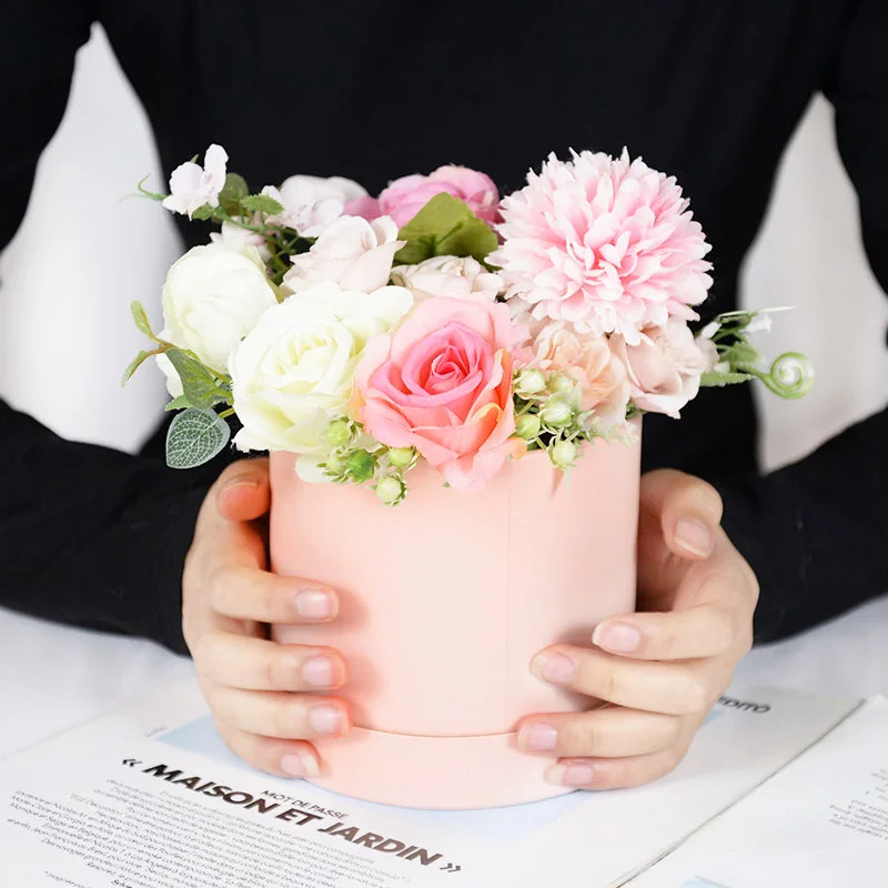 Caixa De Papelão Redonda Para Presente Caixa De Flores, Rose Boxes Embalagem De Doces E Chocolate Arranjo De Flores Para Casa Decoração Do Centro Do Casamento