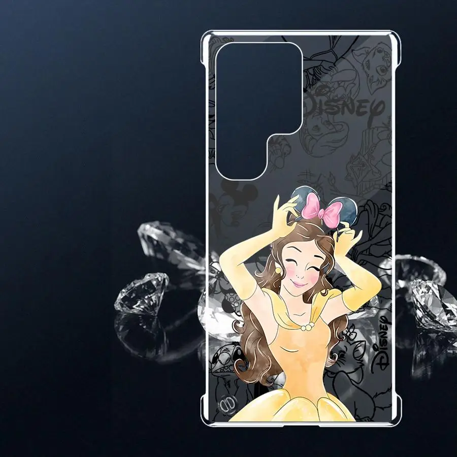 Coque antichoc en silicone transparent pour Samsung, coque de téléphone rigide, Disney Princess, Funda, Galaxy S24 S23 Ultra S20 S21 FE S22 Plus