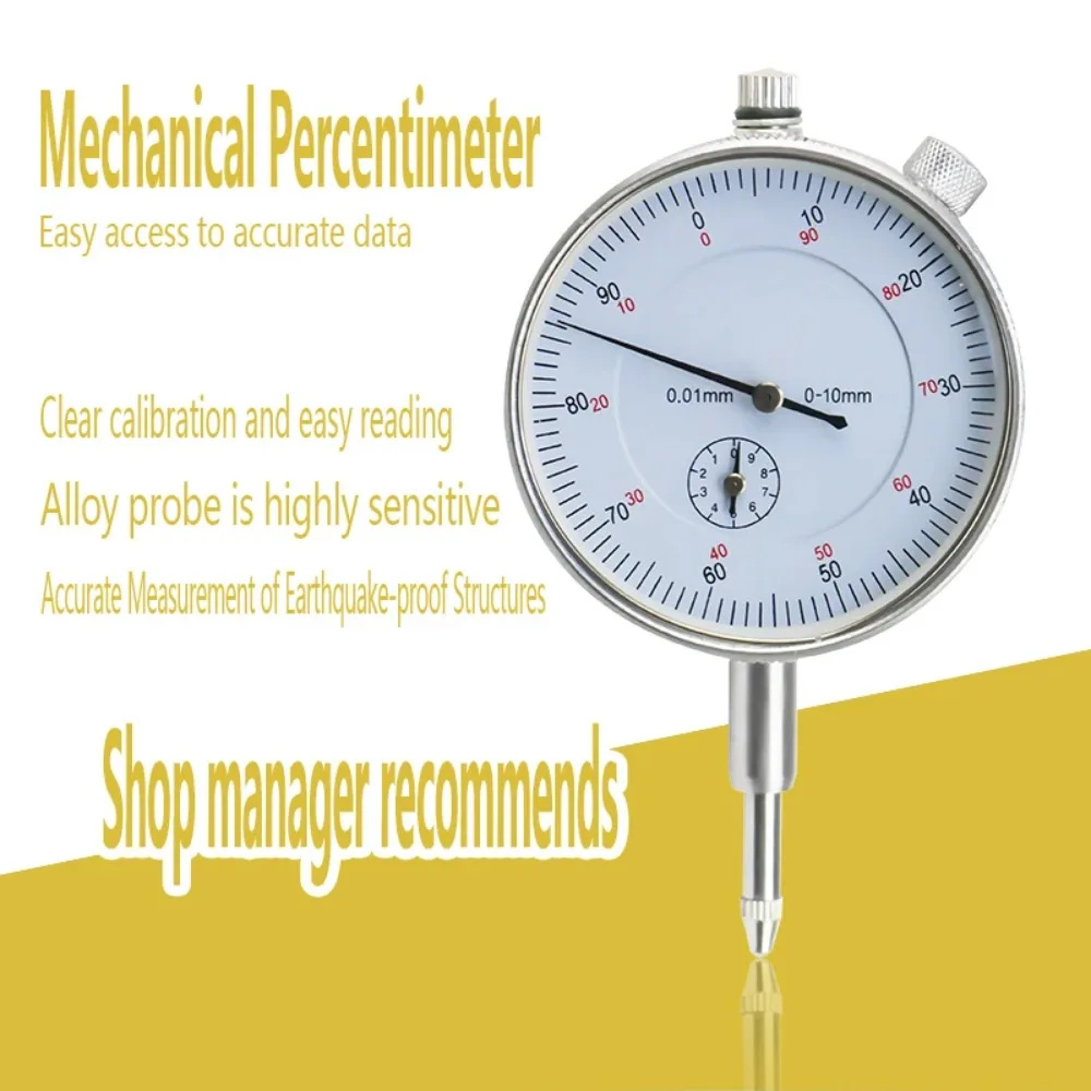 Precision Meter with 0-10mm Dial Indicator, 0.01 Resolution Precision Measuring Instrument Tool