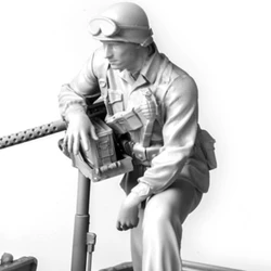 1/16 Scale Resin Body Assembled Model Kit WWII US Army Machine Gunner Military Hobby Sculpture Toy Unassembled and Unpainted