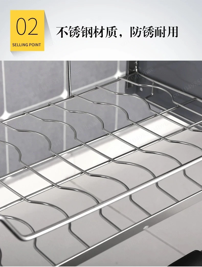 stainless steel kitchen cabinet, dish rack, pull-down storage rack