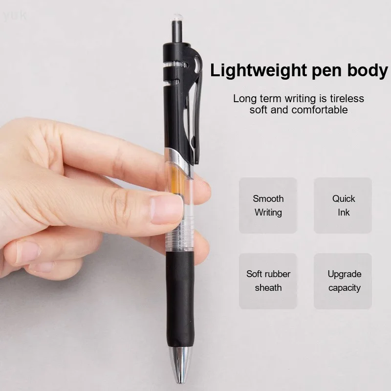 

Neutral Gel Pens Package with 10 Refills, 0.5mm, Quick Drying & Smooth for Office and Exam Stationery