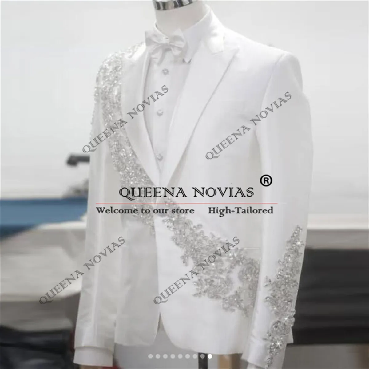 

Эксклюзивные ювелирные изделия, расшитые бисером, мужские костюмы для свадьбы, индивидуальные комплекты из 2 предметов, смокинги для жениха, облегающие мужские блейзеры для выпускного вечера, квадратные блейзеры для выпускного вечера 2025