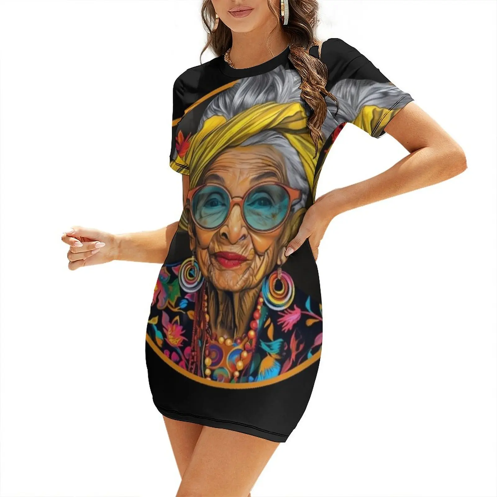 Iris Apfel Short Sleeved Dress women's evening dress 2025 summer clothes for women Party dresses