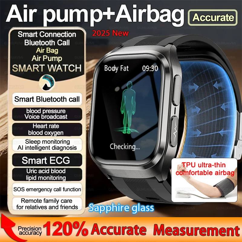 

Новые ГОРЯЧИЕ Смарт-часы с воздушным насосом, подушкой безопасности для здоровья, мужские часы с мочевой кислотой, кровяным давлением, фитнес-спортивные часы, IP68, водонепроницаемые умные часы для женщин