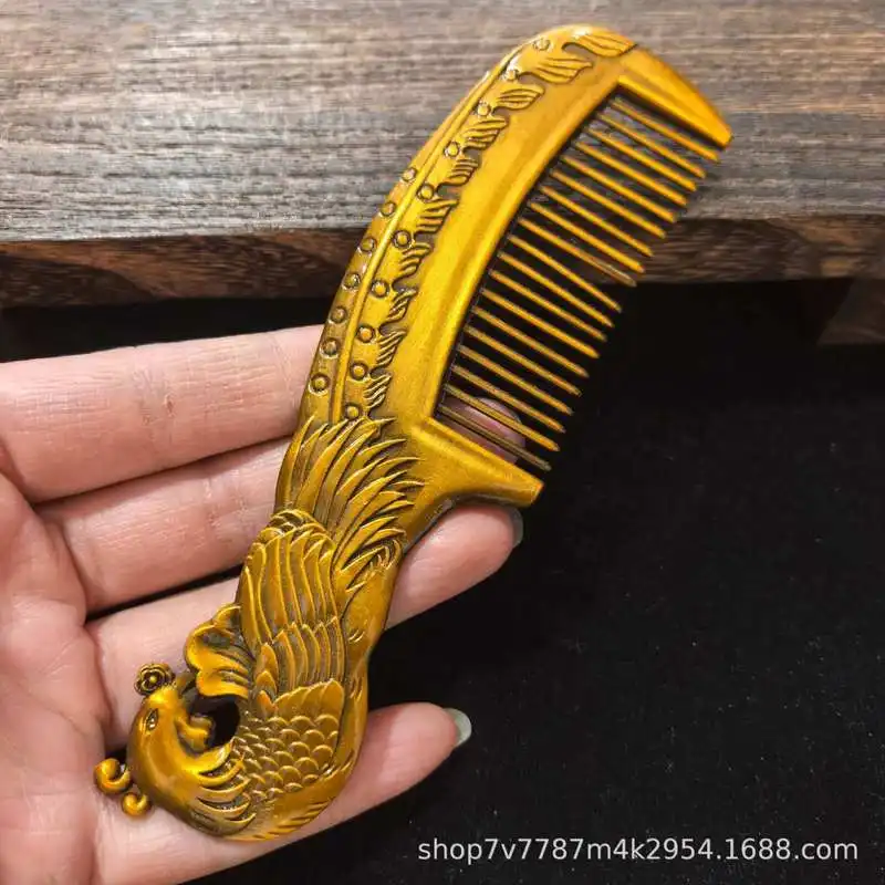 Brass craft phoenix comb home decoration ornament gift