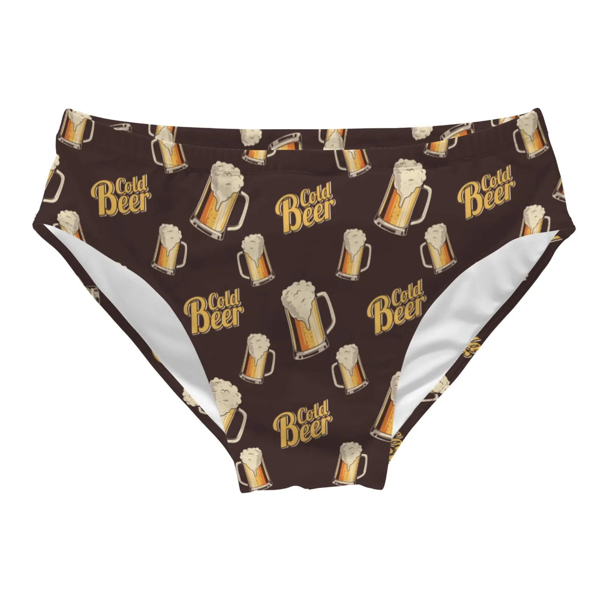Novelty beer funny men's swimming trunks sexy bikini men's briefs swimsuit lightweight comfortable happy beach surf shorts gift
