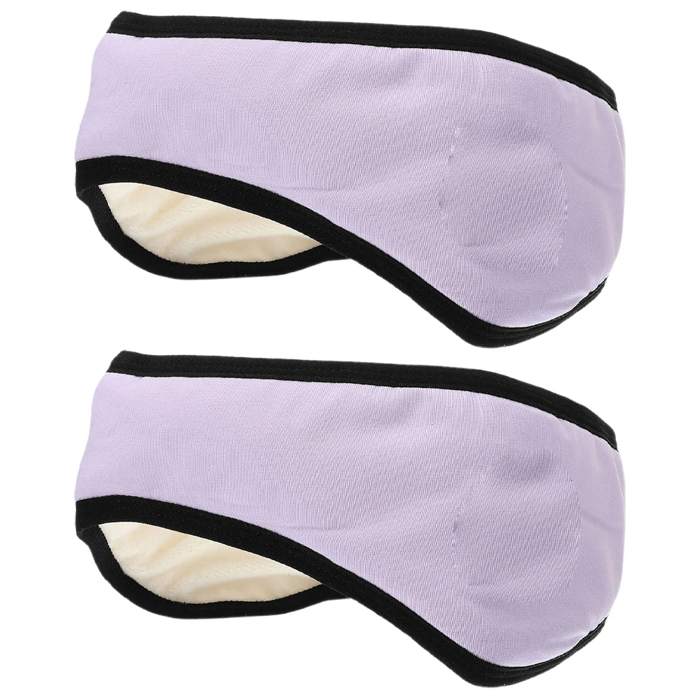 

2Pcs Sleep Earmuffs Blackout Eye Mask Warmer Collapsible Headb Adjustable Strap Noise Reduction Travel Home Use Ear Muff Women