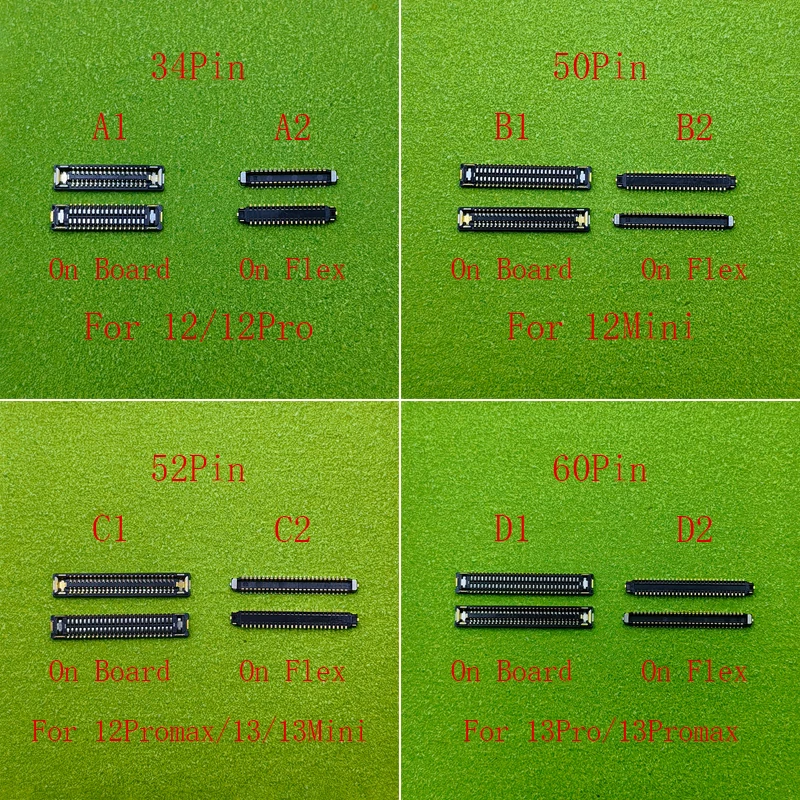 5pcs-10Pcs LCD Display FPC Connector On Motherboard For iPhone 12 13 Pro Max mini 12Pro 13Pro 13Mini Touch Screen Plug On Flex