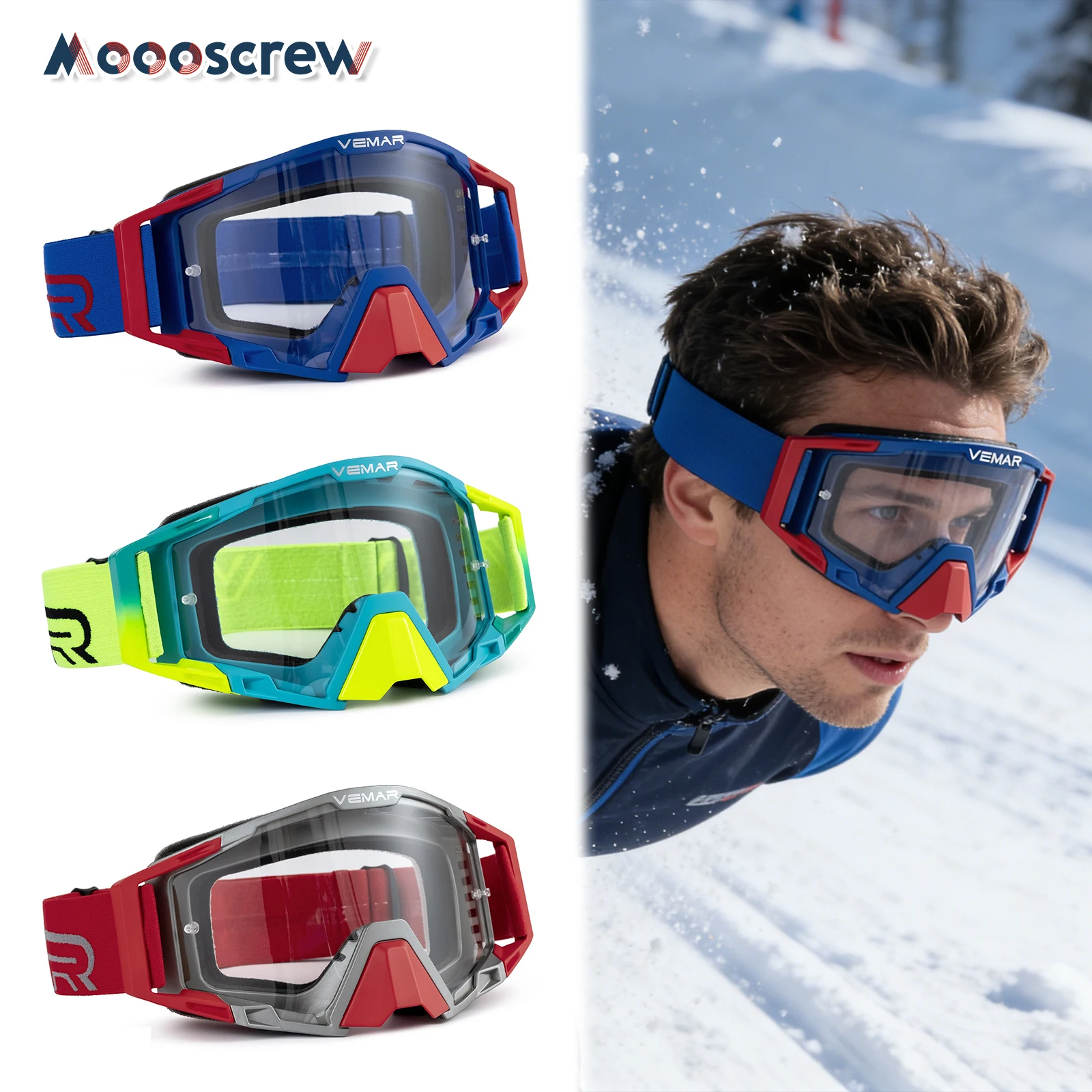 

Moooscrew очки для мотокросса ветрозащитные противотуманные очки для мотокросса разноцветные для BMX MTB ATV защитные очки для езды
