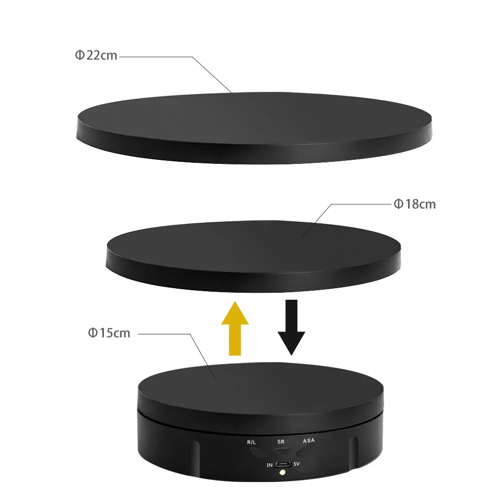 3 Speeds Electric Rotating Visualizer 360° Turntable Regulation USB Charge Display Stand For Video Shooting Prop Jewelry Shoes