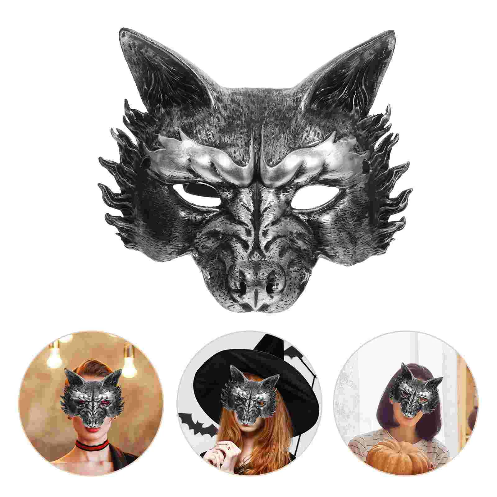 Wolf Mask Halloween Face Animal Masquerade Props Outline Gold Half Women Foam Adult Costume Decorative Masks