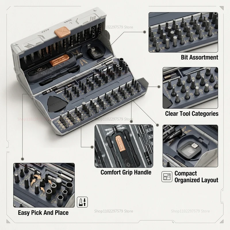 180 in 1 Precision Screwdriver Set for Mobile Phone Computer Electronics Aircraft Model Disassembly Repair Tool Kit with Storage