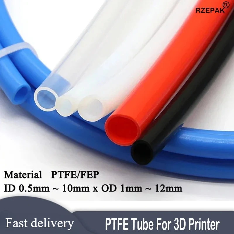 2/5/10M 3D Printer PTFE Tube Bowden Extruder Pipe For 1.75/3.0mm Filament Diameter 1/2/2.5/3/4/5/6/7/8mm Fit V5 V6 J-head Hotend