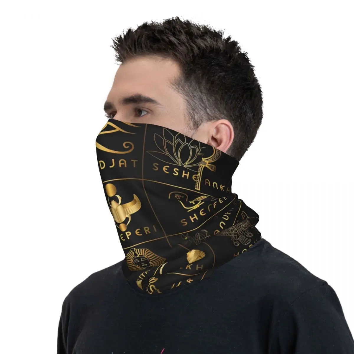 Pharaoh Pharaoh Printed Balaclava para homens, bandana multifuncional, polainas de pescoço, cachecol, ciclismo, corrida, adulto