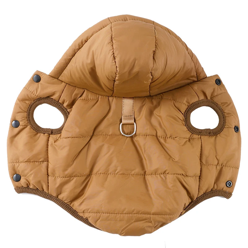 سميكة الدافئة الصوف معطف الكلب الشتاء مقنعين سترة صغيرة متوسطة الكلب جرو الملابس مع D-حلقة دافئ الصلصال الألماني سترة زي #4