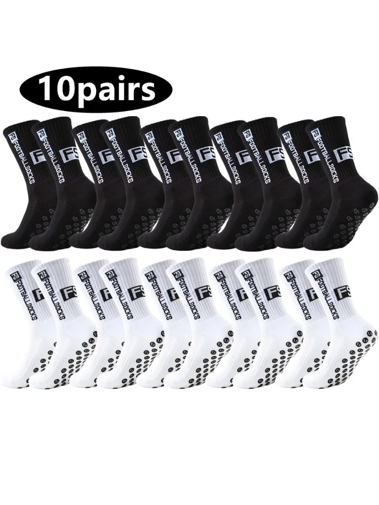 10 Paar Unisex-Anti-Rutsch-Socken für Rugby und Baseball, professionelle, atmungsaktive, stoßfeste Sportsocken mit Handtuchboden