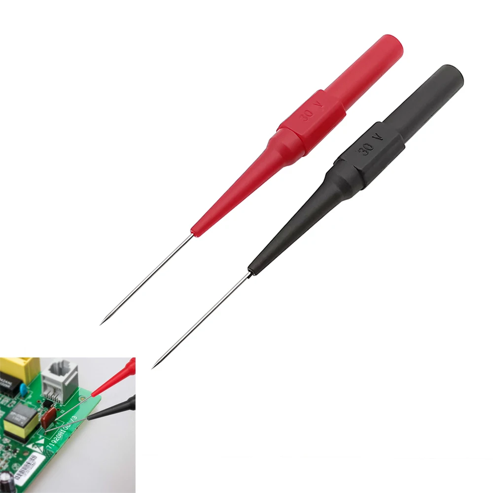 2/4Pcs Insulation Test Probe Pins Non-Destructive Wire Piercing Needle Multimeter Equipment Test Probes 30V for Banana Plug