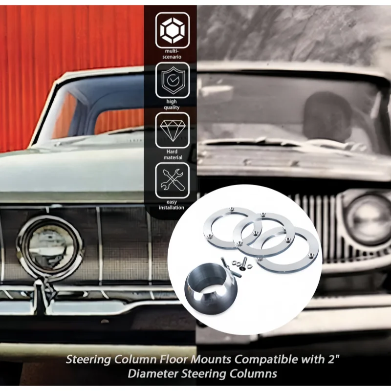 

Aluminum Steering Column Swivel Floor Mount Compatible with 2" Columns SBC BBC 350.Vehicles with 2" Diameter Steering Columns