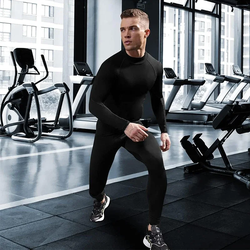 Gym T Shirt Men Bodybuilding Quick-drying Fitness Compression Shirt Running Workout Man Sports First Layer Sportswear