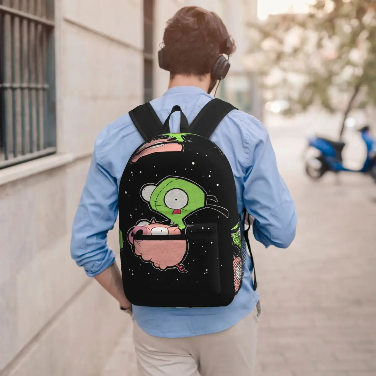 Invader Zim Art Backpack Boys Girls BookBag Children School Bag Computer Shoulder Bags for Men Women