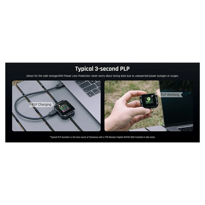 Gabinete ssd de bolso bem feito 2230 m.2 nvme com furos de parafuso de 1/4 Polegada display lcd usb tipo-c 3.2 gen2 10gbps fotografia editio