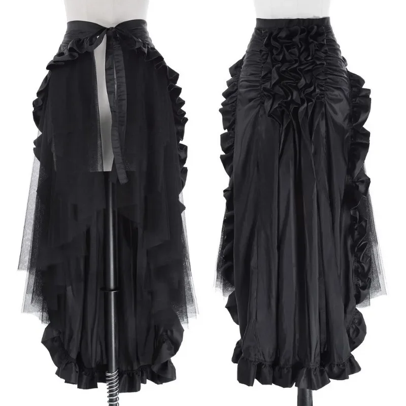 

2024 New Vintage Victorian Steampunk Pirate Skirts Women's Gothic Ruffled Bustle Medieval Dress Cosplay Costumes Halloween Dress