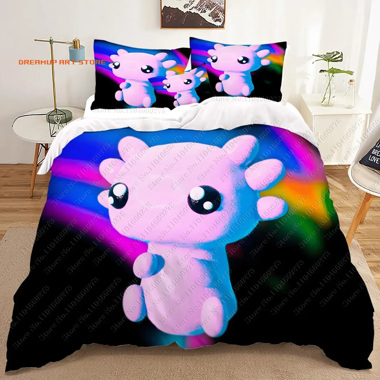 2026 Axolotl 3D Bedding Sets Print Duvet Cover Adults/ Children Bed Comforter Birthday Gift Dropshipping