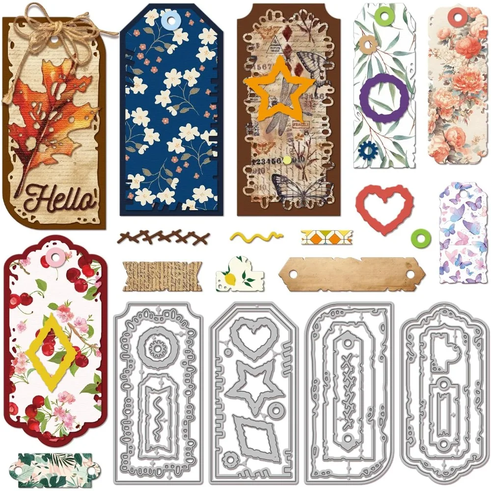 Lesezeichen-Stanzformen aus Kohlenstoffstahl, Schablonen für DIY-Scrapbooking, Fotoalbum, dekorative Prägung, Papierkarten, verschiedene Formen