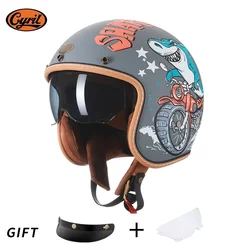 Cyril Helmets for Motorcycles Accessories 3/4 Open Face Lightweight DOT Certified Safety Retro Cascos Moto Helmet