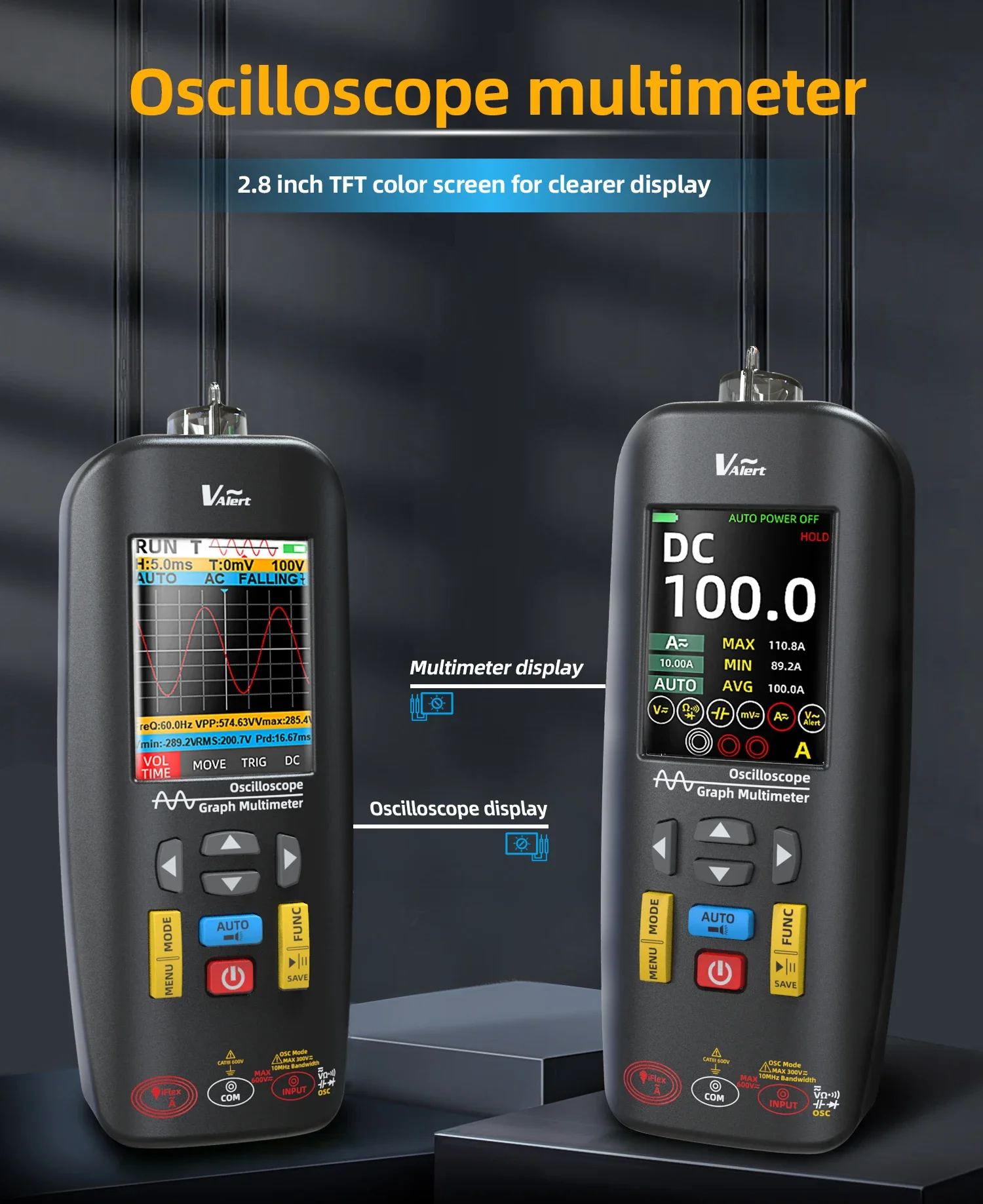 BSIDE O1X High Precision Digital Oscilloscope Auto Range 48MSa/s 10Mhz PC Waveform Digital Storage True RMS Digital Multimeter