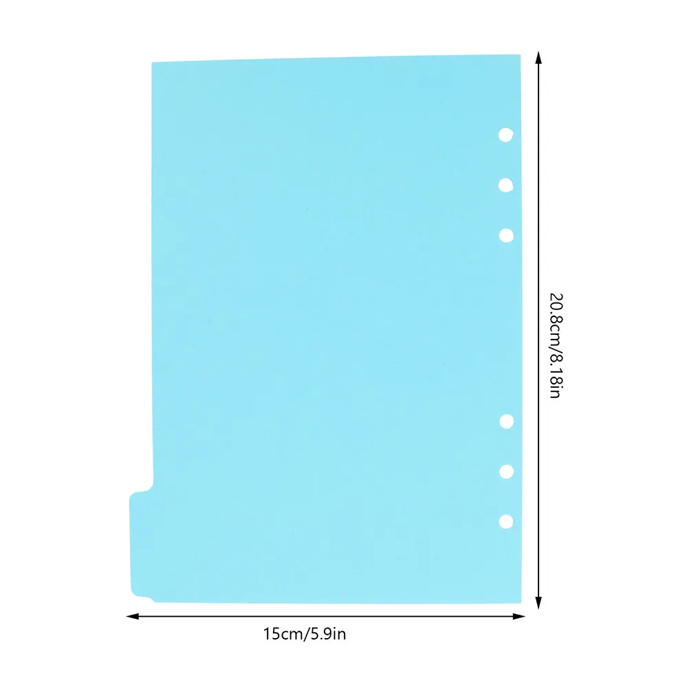 10Pcs A5 Binder Dividers with 5 Tabs Colored Index Page Divider for Loose-Leaf Notepads Quick Category Identification Tab