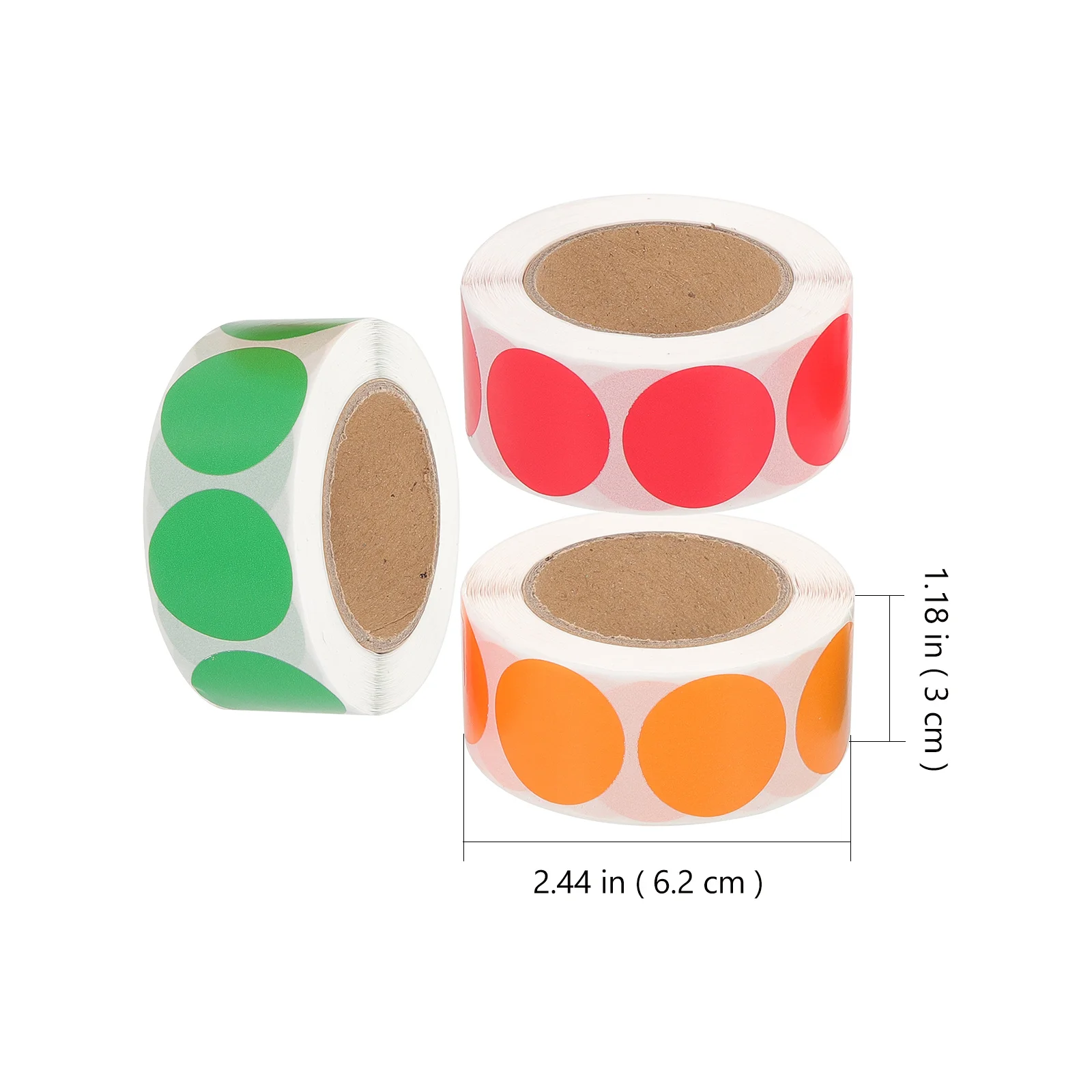 3 قطعة 3 لفات ملونة نقطة ملصقات للتسمية المستديرة لترميز فرز ختم المغلفات حزم أجهزة الكمبيوتر المحمولة ملصقات إشارة المرور