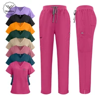 Conjuntos de uniformes de Niaahinn para enfermería, uniforme médico de alta calidad, venta al por mayor, ropa de trabajo para enfermera y Hospital, conjunto de pantalones superiores de manga corta