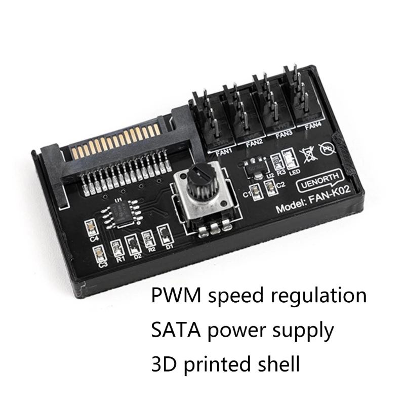 4 Port PWM -контроллер вентилятора 4PIN Губернатор вентилятора для серверов ПК Система охлаждения