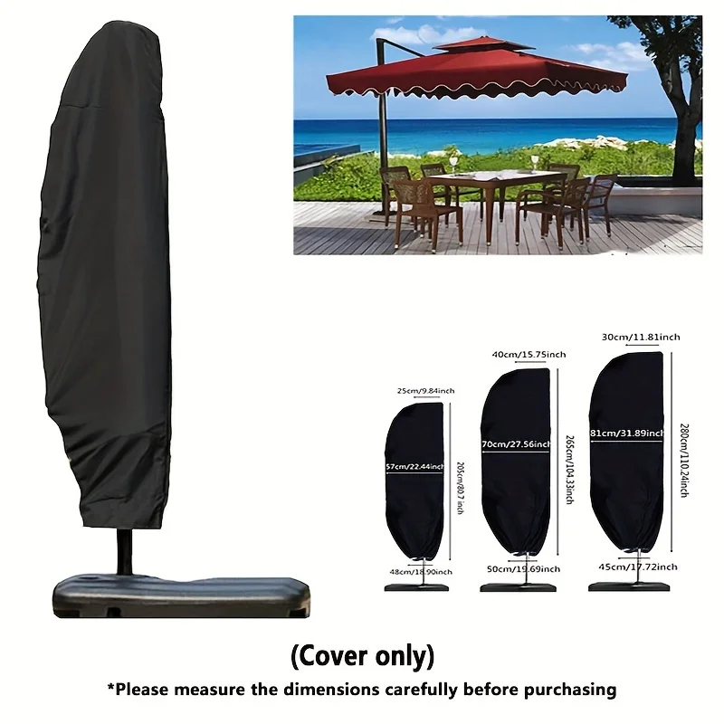All Weather Outdoor Garden Parasol Cover, Waterproof Wind Resistant Oxford Cloth Patio Umbrella Protector Storage Cove