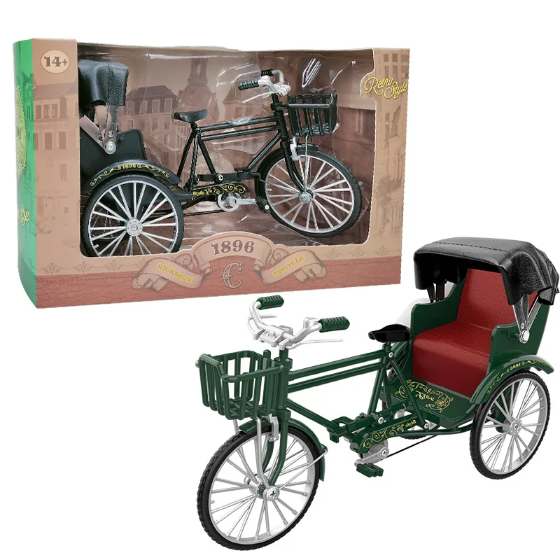 1: 10 Legierung Retro dreirädriges Fahrrad modell, Simulation von nostalgischen Rikscha-Spielzeug, Original verpackungs geschenke, Großhandel