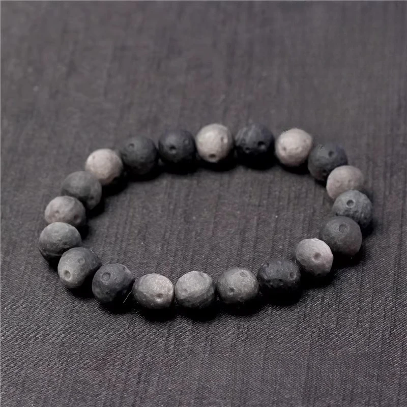 

Natural obsidian carved meteorite bracelet