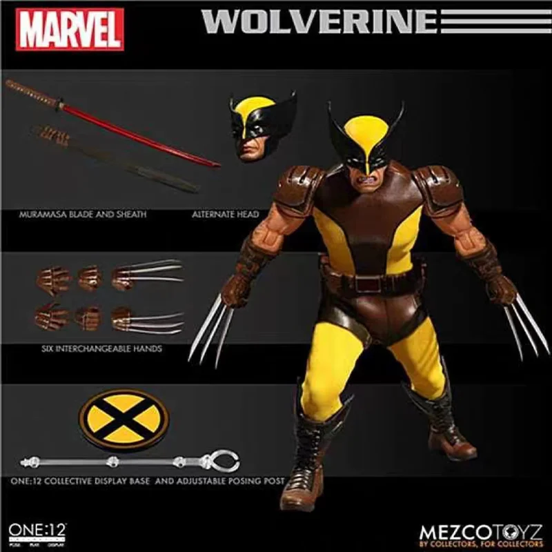 В наличии оригинальные MEZCO ONE:12 Collective X Man Росомаха Коричневая аниме Коллекция фигурок Модель