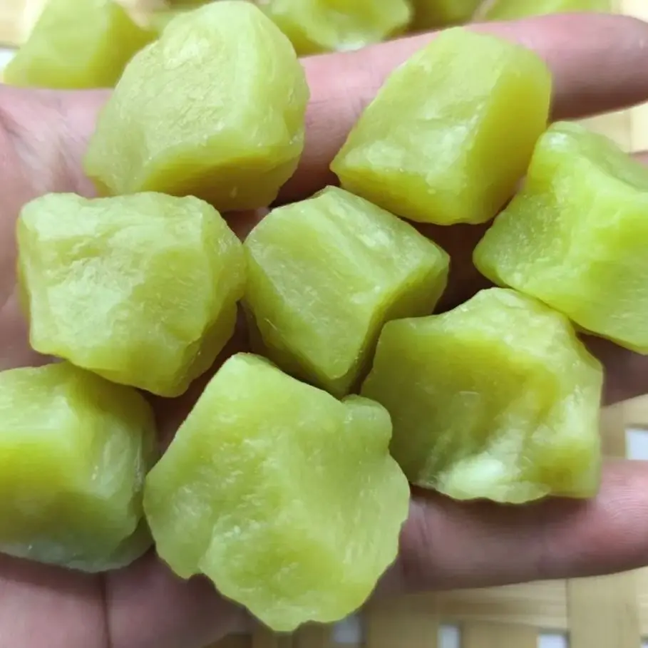 Wholesale Natural Lemon Jade Stone Incense Stone Diffuser Stone Crystal Raw Crystal Crafts Decorative Stone Large Grain