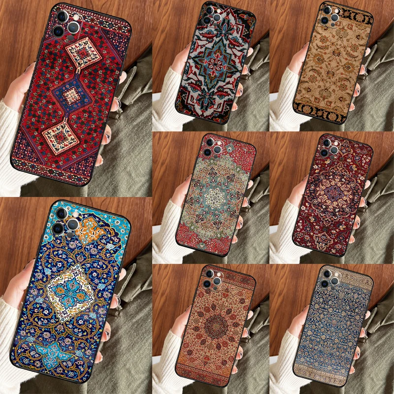 Persian Carpet Floral Pattern Phone Case For Samsung Galaxy S23 FE S20 S21 S22 S23 S25 Ultra S9 S10 Plus S24 FE Back Cover