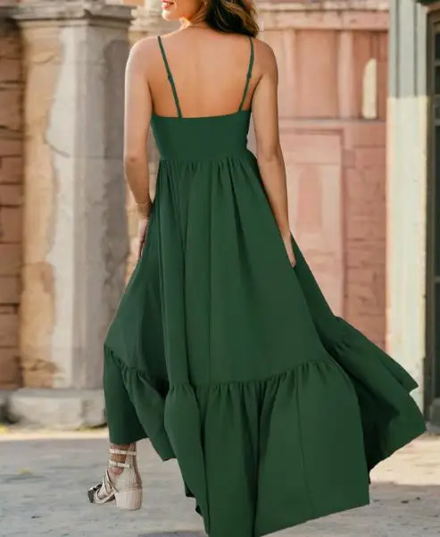 

2025 Daily Clothes Women's Slim Elegant Lace-Trimmed Camisole Dress for Summer High Waist Woman Sexy Asymmetrical A-Line Dresses